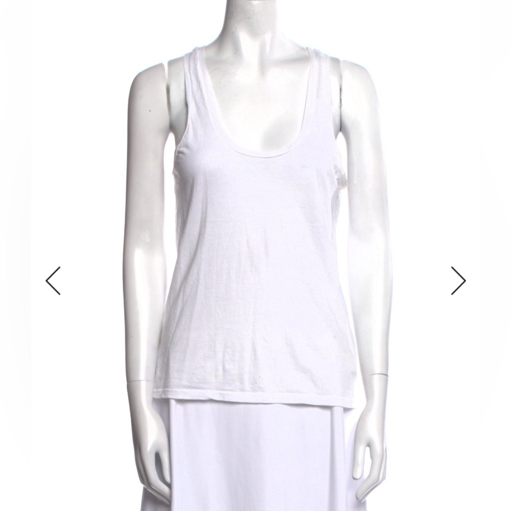 Nili Lotan Classic White Scoop Neck Tank Top SZ XS